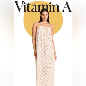 Vitamin A Cream Maxi Swim Coverup with Eyelet Design - NWT szM